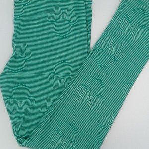 LULAROE DISNEY LEGGINGS ONE SIZE MINNIE MOUSE PRINTS GREEN